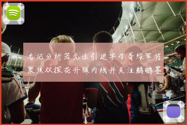 名记分析若无法引进字母哥绿军将聚焦双探花升级内线并关注鹈鹕墨菲